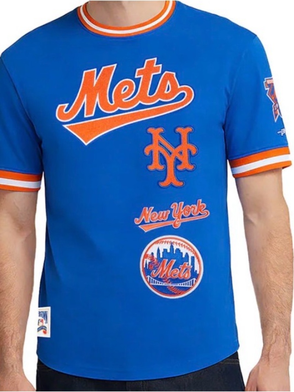 Kids' Blue Mets Graphic Tee with Orange Accents